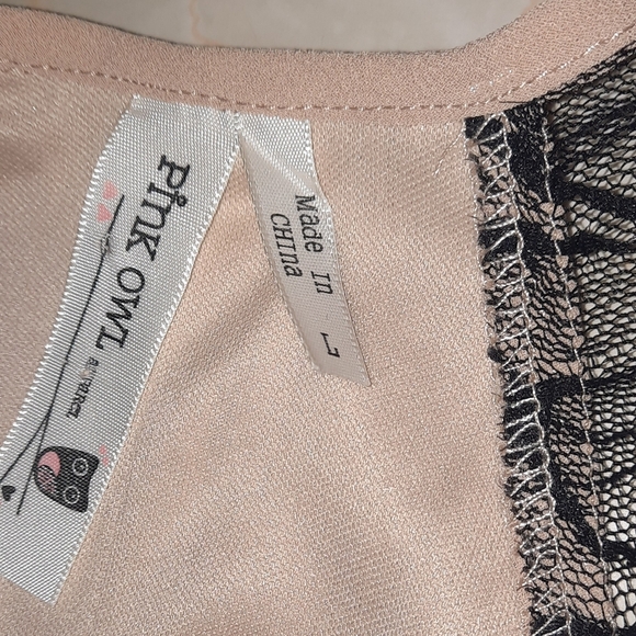 Pink Owl Cream Garment with Black Accents - Picture 5 of 12